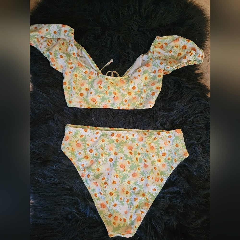 Floral Bikini Set High Waisted Plus Size NWOT